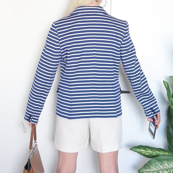 JG Hook Striped Single-breasted Ponte Blazer - Picture 3 of 12